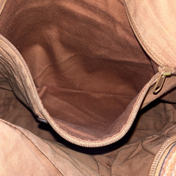 Fossil Sasha Distressed Dark Tan Leather Large Crossbody Saddle Bag Purse - Picture 8 of 16